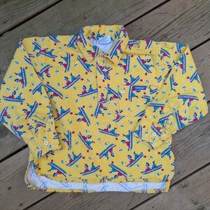 Vintage OshKosh B'gosh Yellow Kids Shirt with Colorful Print Native American